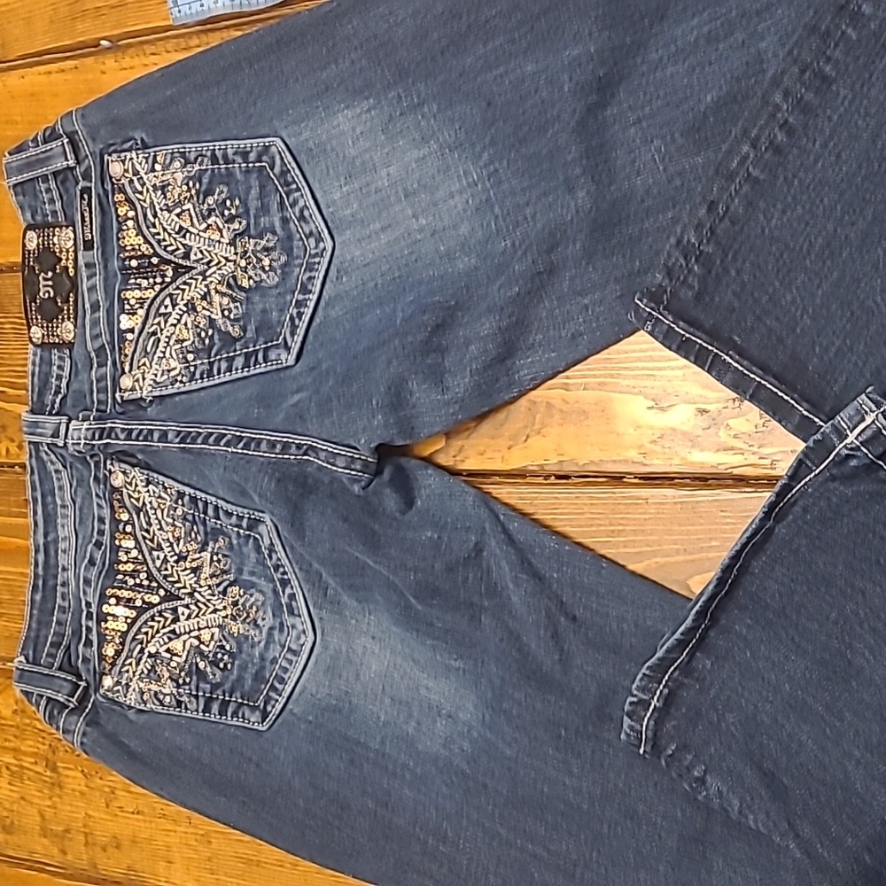 Miss Me Embroidered Back Pocket Women's Jeans - Dark Blue